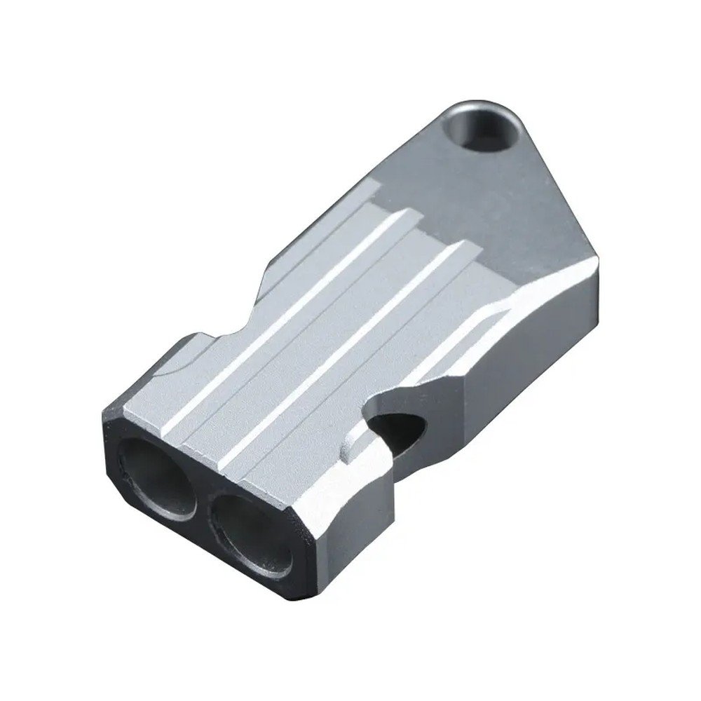 Aluminum Double Tube Survival Whistle silver whistle