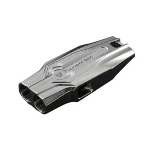 Machined Titanium Double Tube Whistle silver whistle