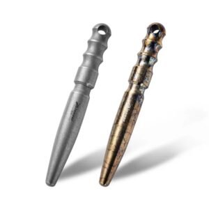 ZSB024 mini titanium EDC pen in stonewashed and flame-anodized finishes