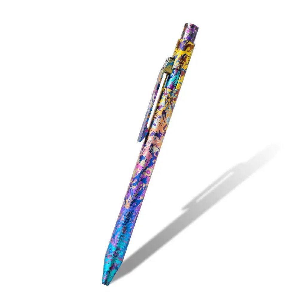 ZSB032 titanium bolt-action pen with multicolor paint camouflage finish