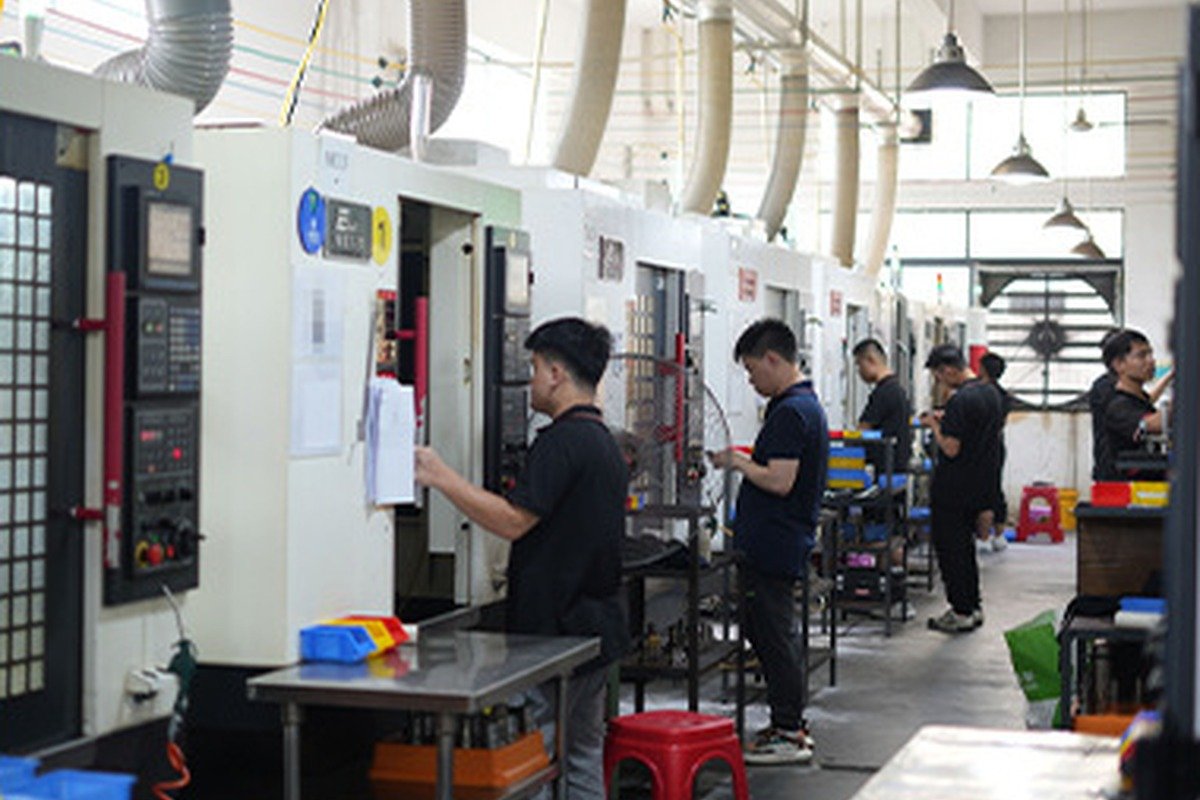 CNC machining workshop supporting titanium product production